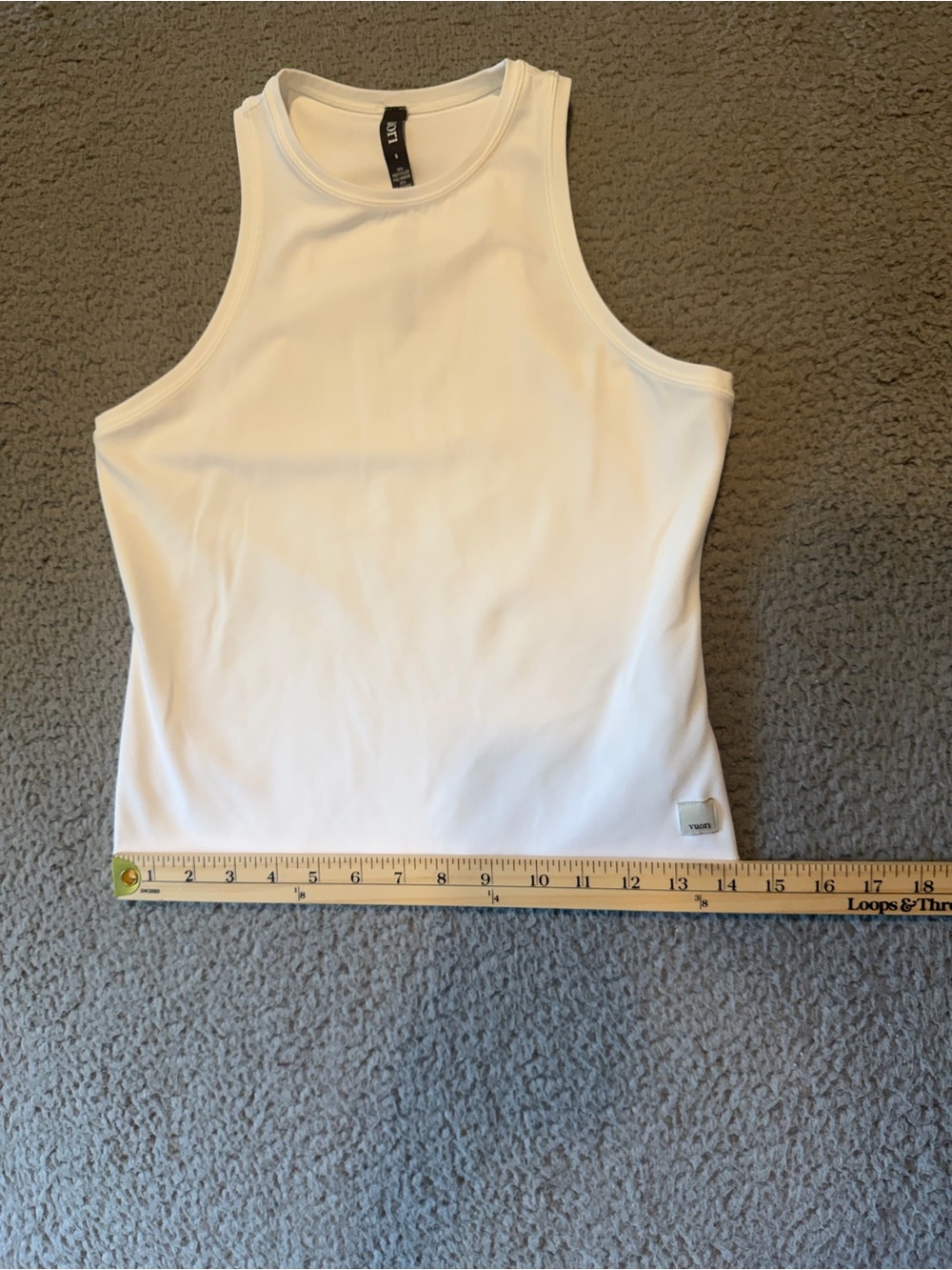 White Sleeveless Ribbed Tank Top - - Picture 5 of 6